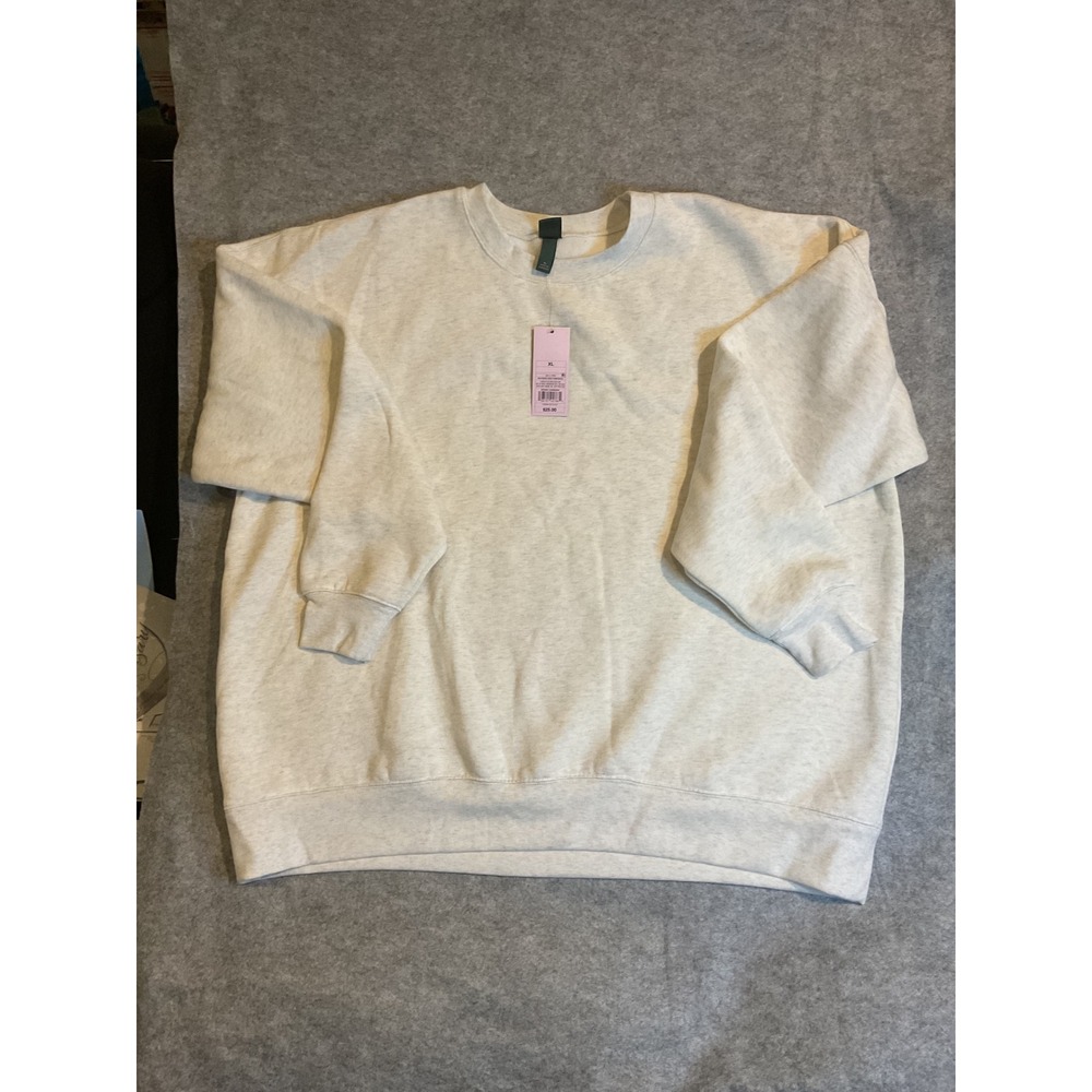 NWT Wild Fable Womens Oversized Crewneck Sweatshirt Oatmeal Heather XL